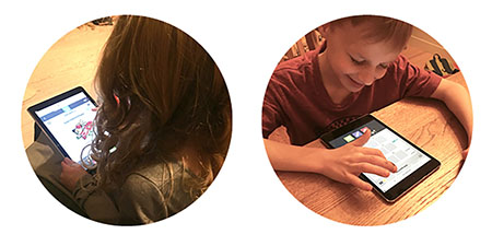 two children testing app