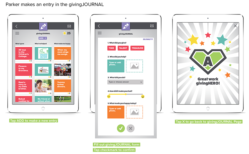 givingHERO ux/ui design for scenario 4