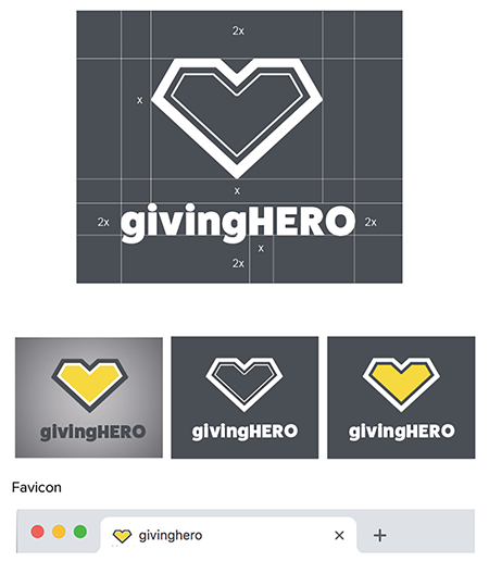 giving hero logo variations