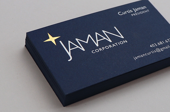 close up of jaman business card